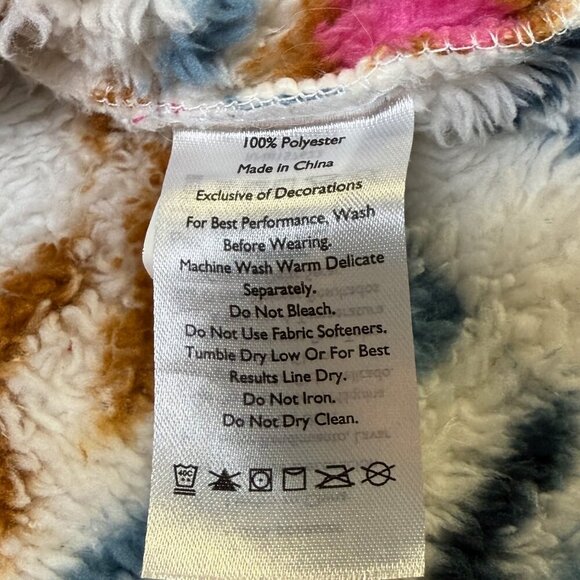 Eddie Bauer Aztec Sherpa Fleece Pullover Women’s Large Cream Multi 1/4 Zip EUC - Picture 7 of 10